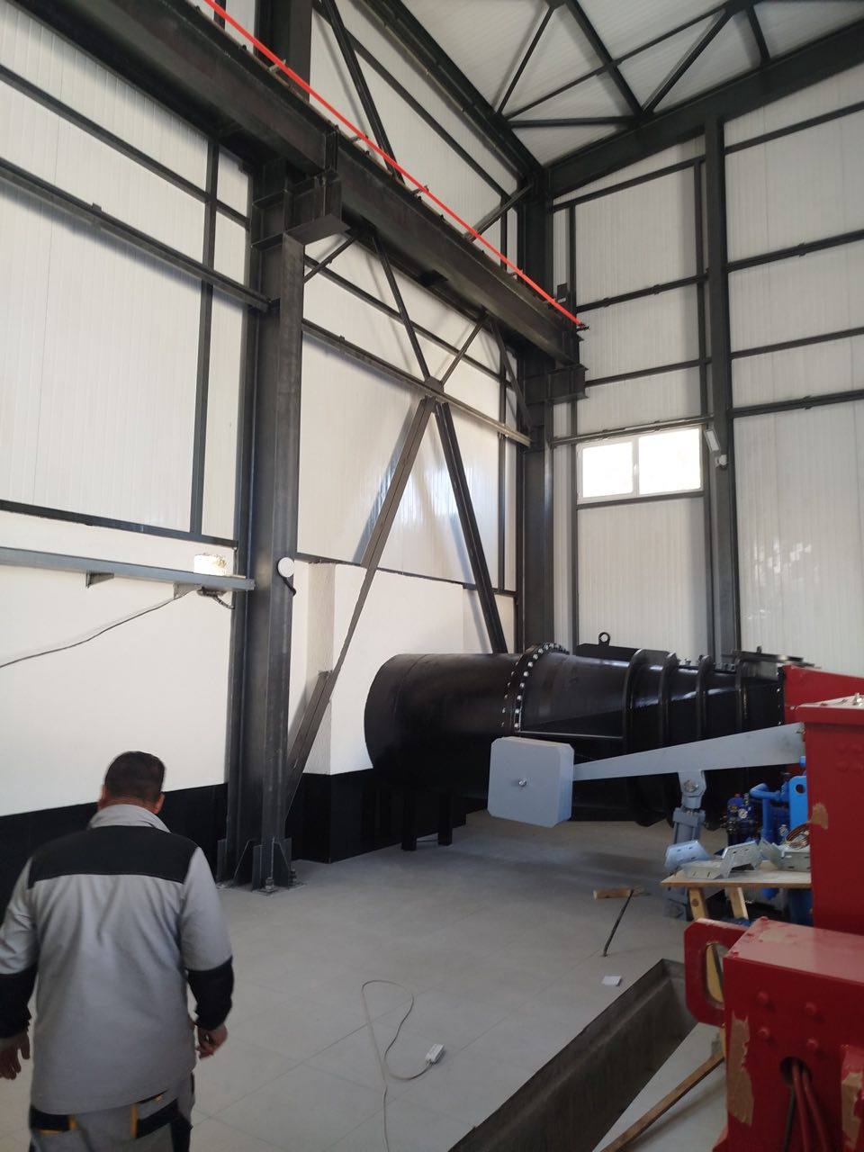 Powerhouse interior — turbine inlet and crane bay